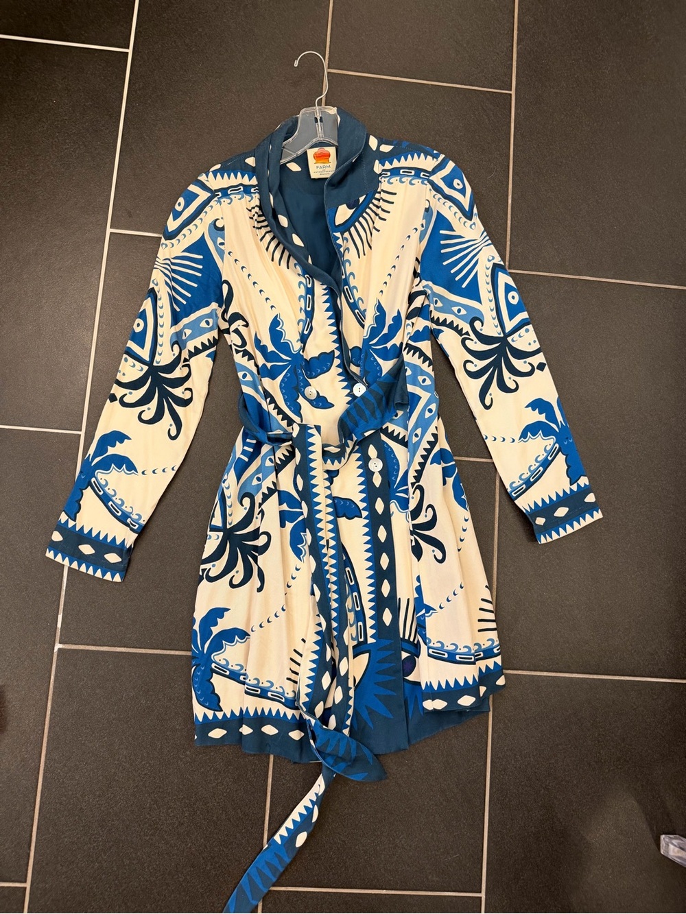 Farm Rio x Anthropologie Long Sleeve blazer dress xs evil eye